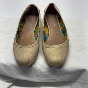 Skechers BOBS Plush Metallic Canvas Flats/Memory Foam/Boho Aztec Print Lining